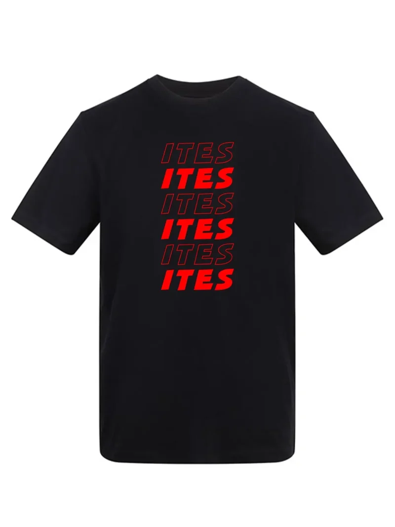 Ites Black T-Shirt Red Print