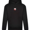 Oversized Heavyweight Black Hoodie Centre Badge