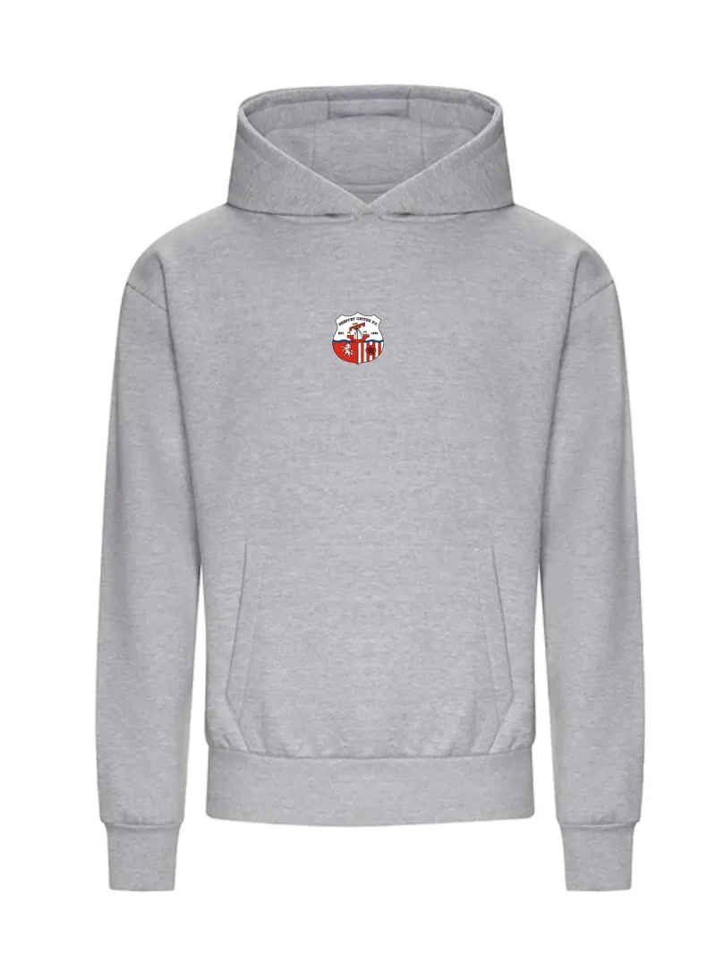 Oversized Heavyweight Grey Hoodie Centre Badge