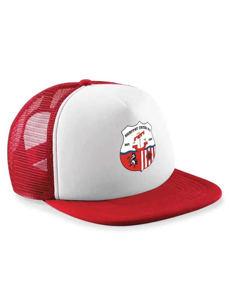 Sheppey United Red White Snapback Trucker Cap