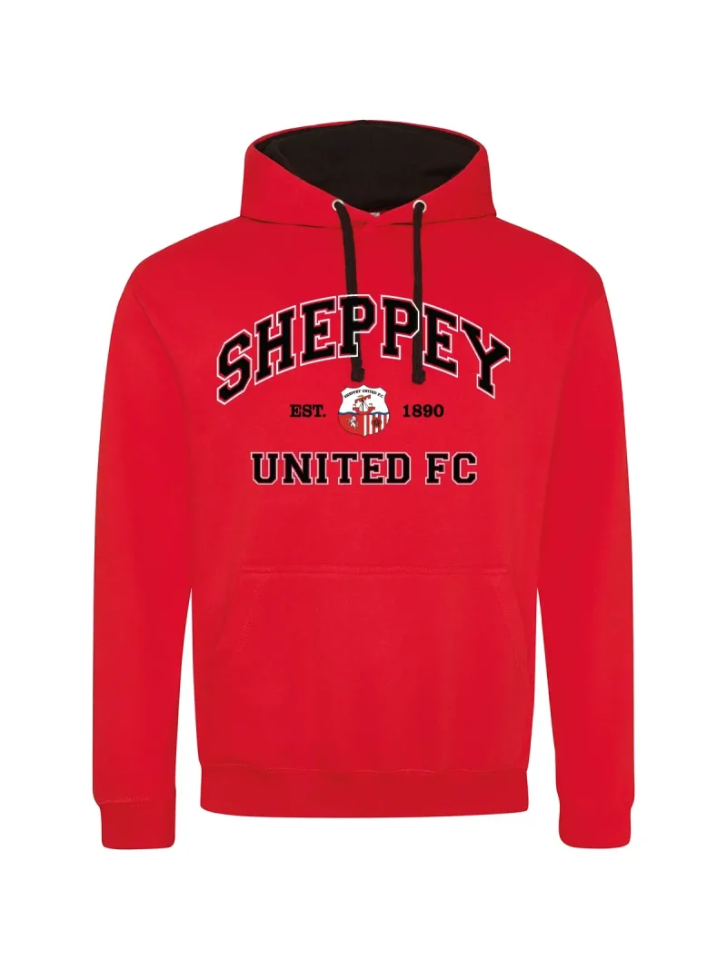 Sheppey United Varsity Print Red Hoodie