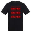 United Black T-Shirt Red Print