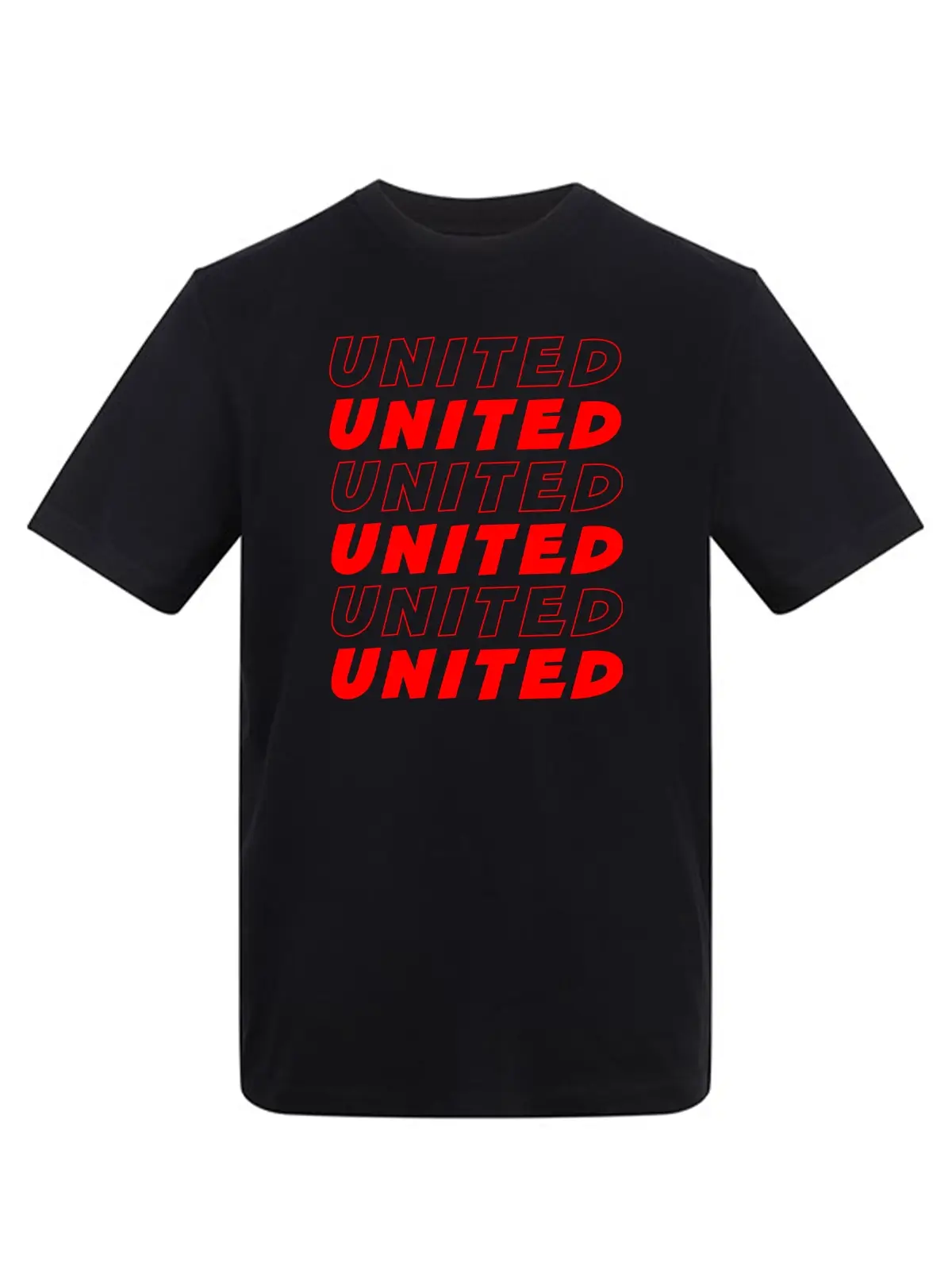 United Black T-Shirt Red Print