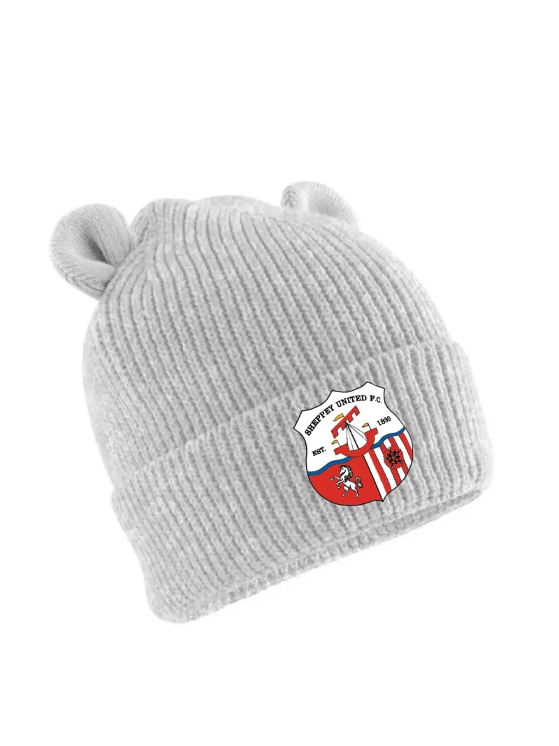 Sheppey United Cloud Grey Organic Baby Bear Beanie