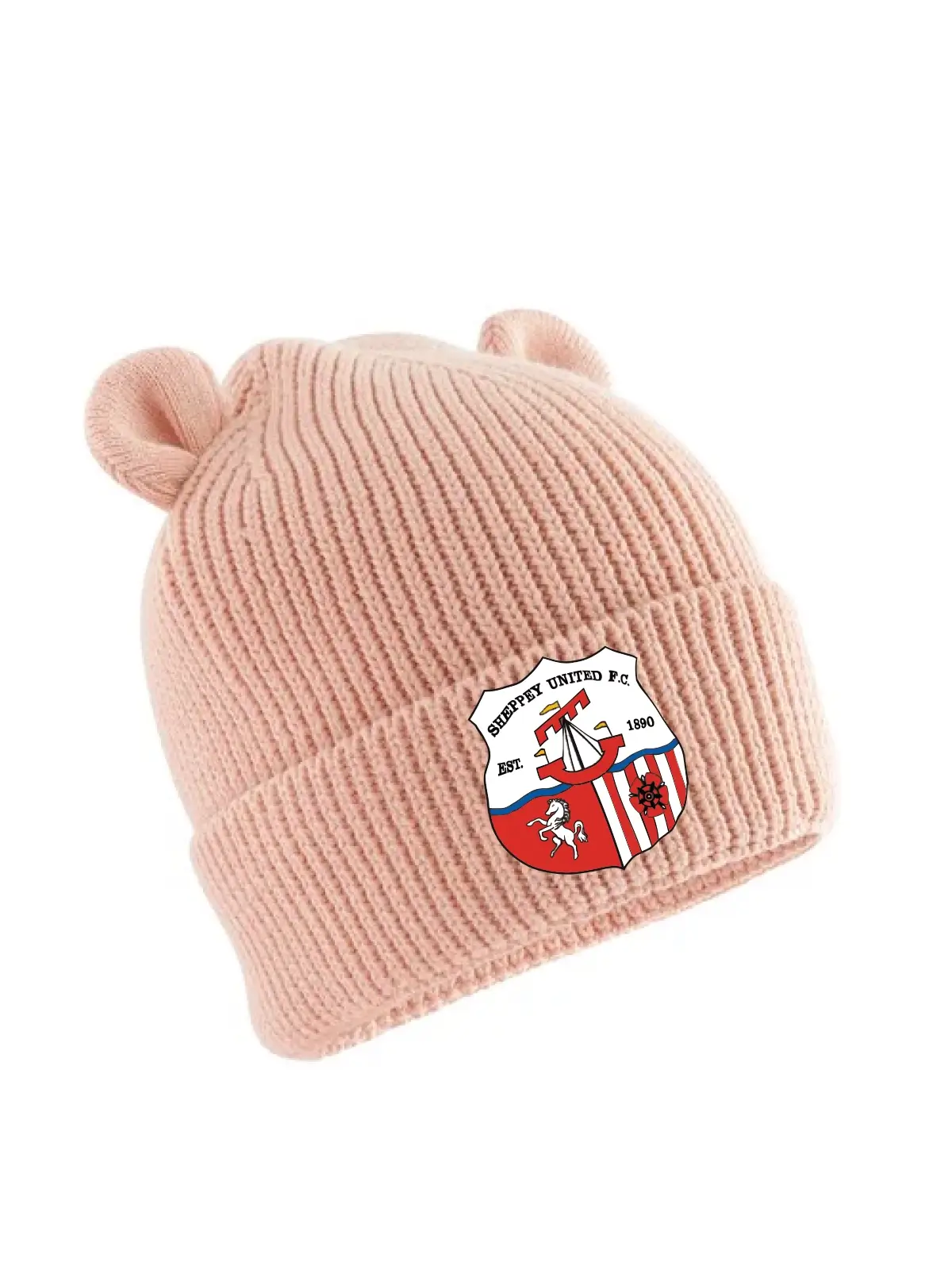 Sheppey United Peach Organic Baby Bear Beanie